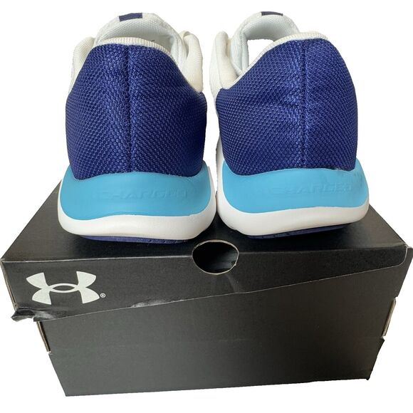 Under Armour Mens Size 9.5 Charged Pursuit 3 White Sonar Blue Running Shoes main image 5